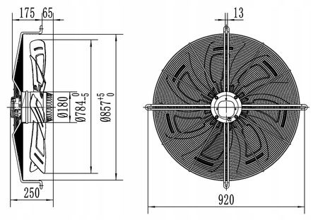 Priemyselný axiálny ventilátor 800 mm YWF-6D-800B