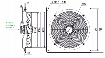 Priemyselný odsávací ventilátor 550 mm + žalúzia